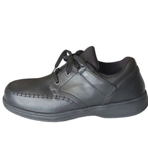 Ortho feet 461 Tie-Less Black Leather Oxfords Shoes Men's X Wide Size 11 4E